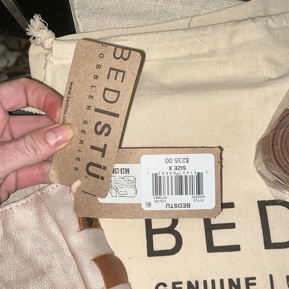 NWT Bed Stu Leather Keiki Crossbody Bag Handbag Nectar Lux Tan Rustic MSRP $235 - Picture 3 of 14